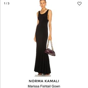 Norma Kamali Black Marissa Fishtail Maxi Gown